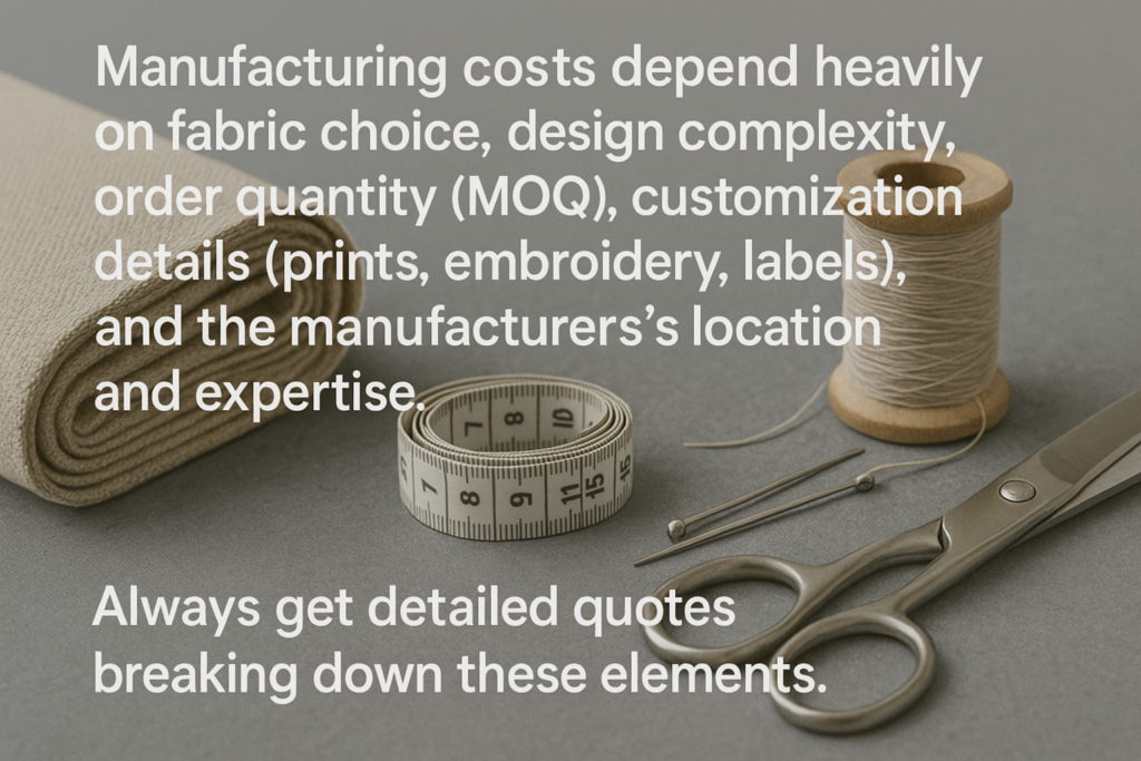 Placeholder for clothing manufacturing cost