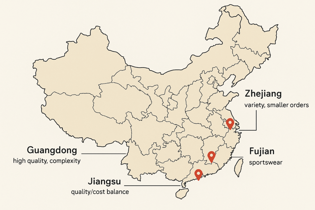 alt map of china highlighting manufacturing regions