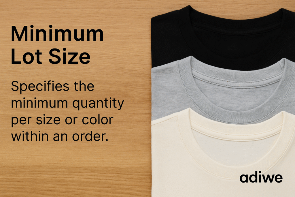 alt text: different sizes and colors of t-shirts on a table
