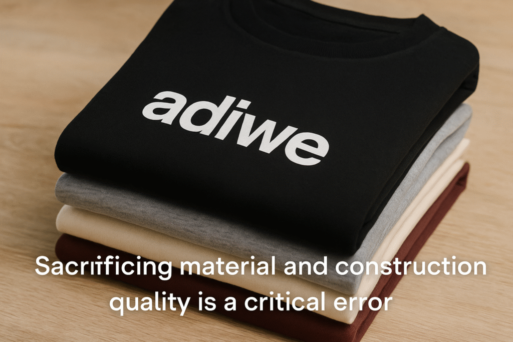 alt text: Close-up of frayed stitching or poor quality fabric on a garment