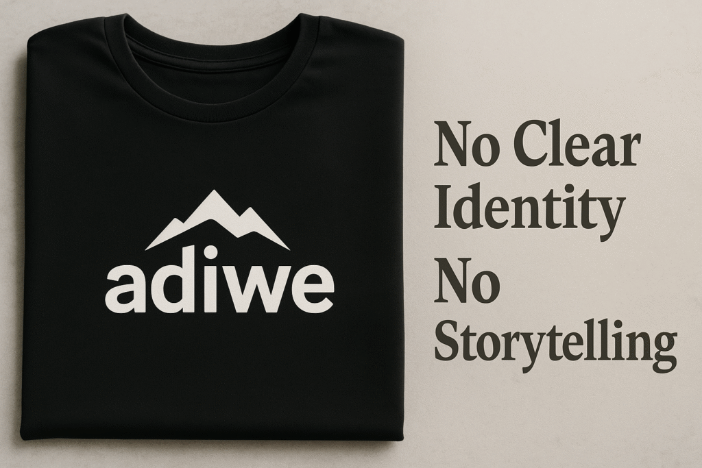alt text: Streetwear garment with a unique, subtle brand logo and a tag telling a story