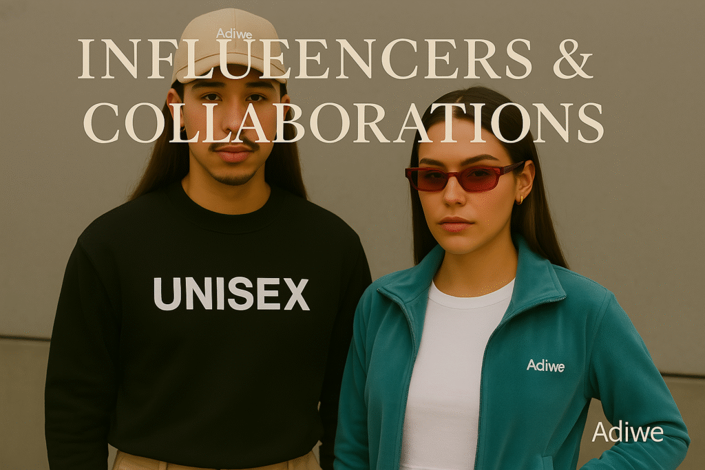alt text: Influencer wearing a new custom streetwear t-shirt promoting a release