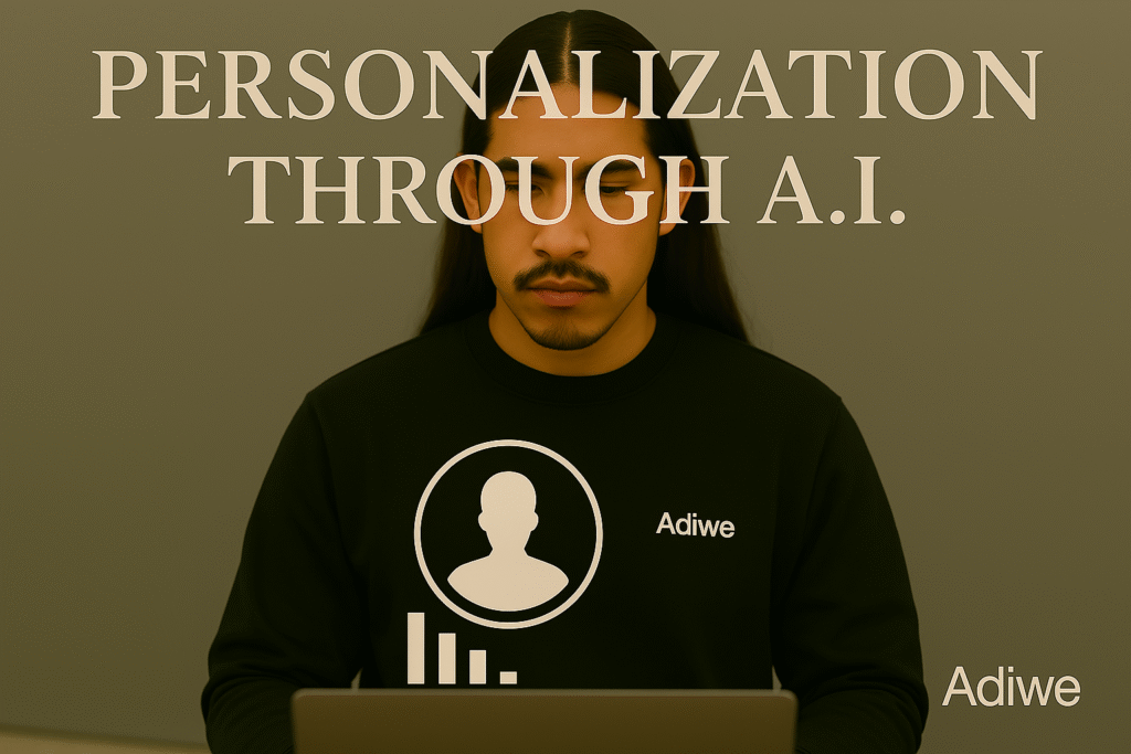 alt text: Interface showing AI personalizing a t-shirt design for a user