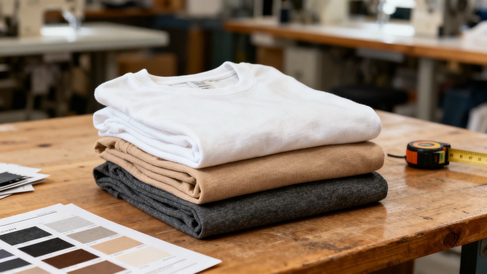Custom heavyweight T-shirts in production for a streetwear brand at the Adiwe factory